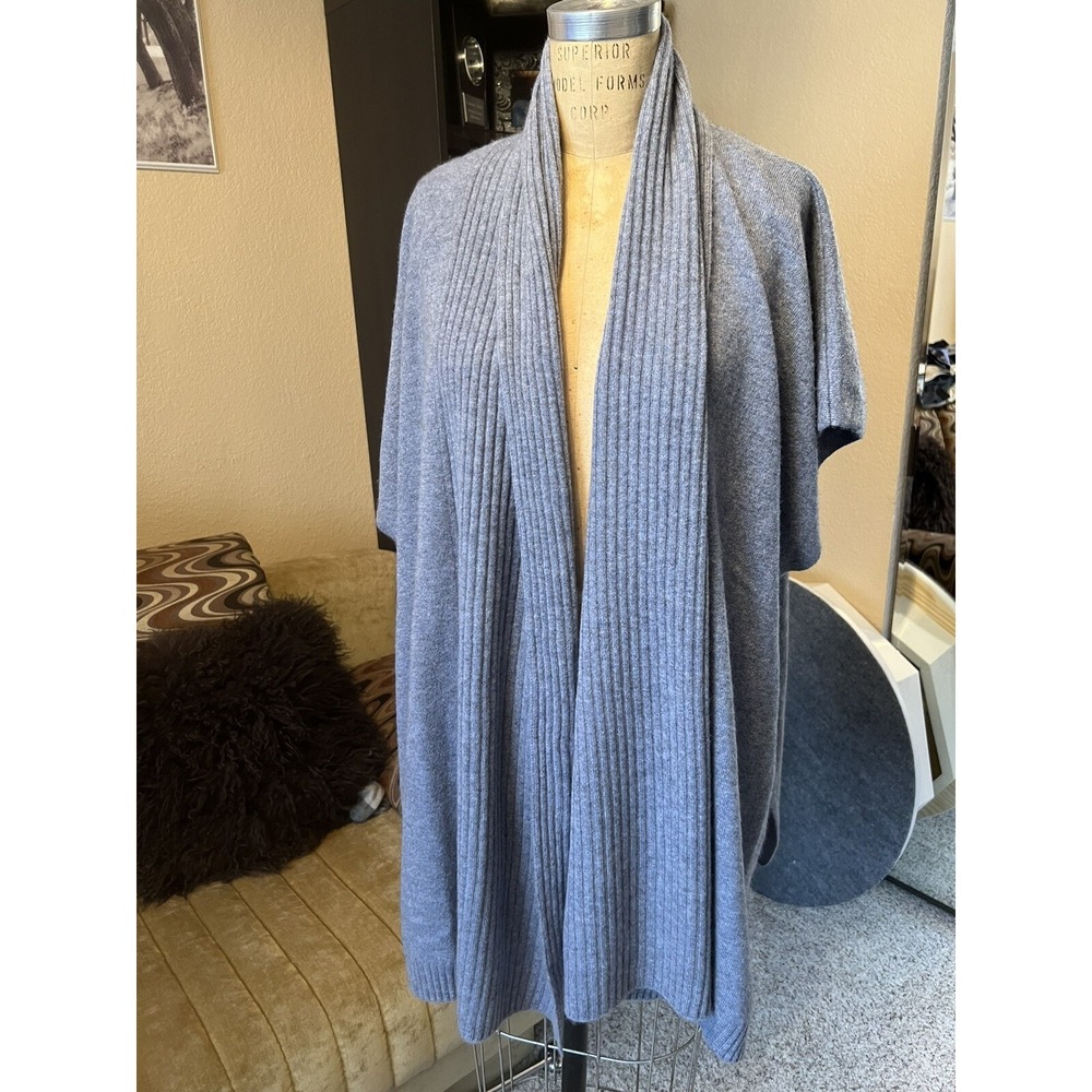 Soft by NAADAM New Blue100% Cashmere Short Slvs Open SidesCardigan Sweater New‎